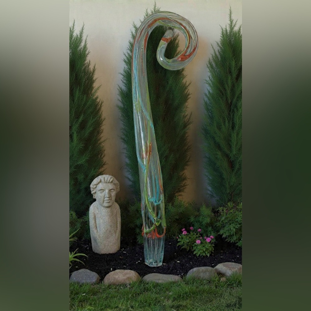 Artistic Glass Swirl Sculpture - Multicolor
Glass garden art,  garden sculpture